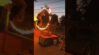 ELECTRIC UNICYCLE vs RING OF FIRE! #short -Mike Leahy