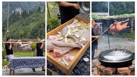 Huge Ostrich Cooked and BBQed! Would You like to taste?