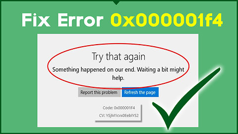 [Fixed]✔️ 0x000001f4 Error Fix 💯 Solve Error Microsoft Store problem
