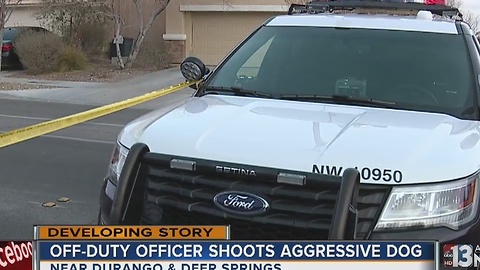 Off-duty police officer shoots attacking dog