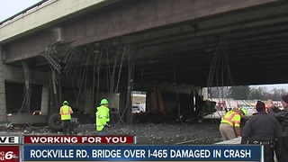 Rockville Road bridge over I-465 damaged in crash