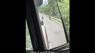 Riding Bike On The Highway