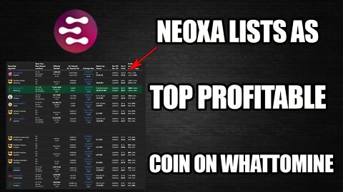 NEOXA Lists As TOP Profit Coin On WhatToMine