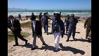 Minister of Police, General Bheki Cele accompanied by SAPS management