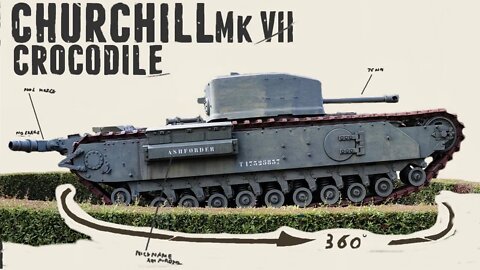 Churchill Mk VII Crocodile - Walkaround - Bayeux Museum.