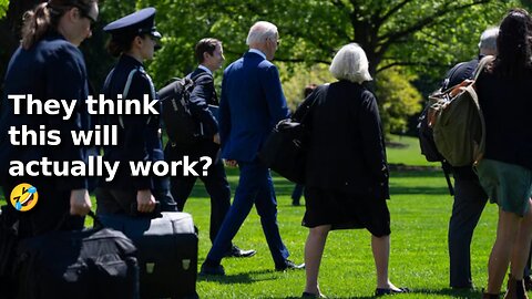 Biden’s Handlers Surrounding Him With People While Walking so People Can’t See He Is Unable to