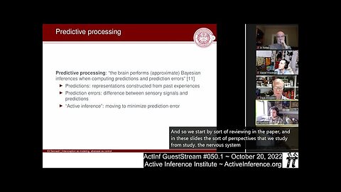 ActInf Livestream #050.1~ "Interoception as modeling, allostasis as control"