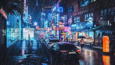 Relaxing street ambience with the sound of rain and cars passing by: an insomnia cure