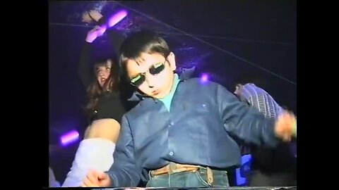 gypsy kid dancing at club, 1997.