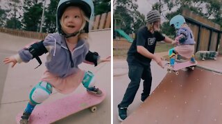 Little girl is already a better skater than you'll ever be
