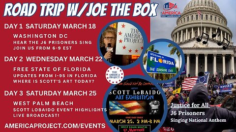 ROAD TRIP w/ Joe The Box Sponsored by The America Project Calendar of Events