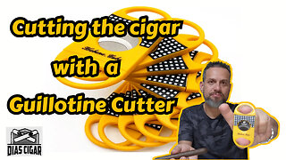 #16 Cutting the cigar with a Guillotine Cutter
