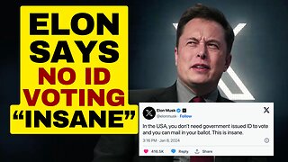 ELON MUSK Says No ID Voting Is Insane #elonmusk