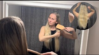 ASMR Hair Brushing Sounds on Long Blonde Hair for Relaxation!