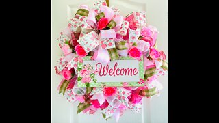 SPRING ROSES CRUFFLES WREATH | MARTHASWREATH | HOW TO |
