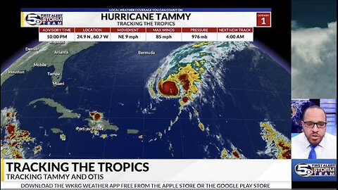 Otis Now a Category 5 Hurricane in the Pacific, Tracking Tammy in the Atlantic