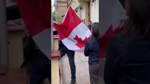 Trudeau Struggles to Raise Flag at Canadian Embassy in Ukraine