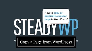 Copy a Page from WordPress