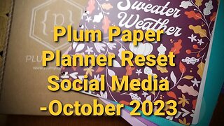 Plum Paper Planner Discbound Reset- Social Media- October 2023