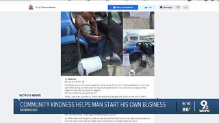 Community kindness helps man start his own business