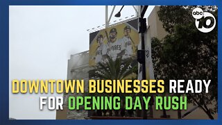 Downtown businesses prepare for rain, large crowds for Padres opening day