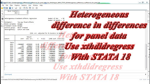 Heterogeneous difference in differences for panel data Use xthdidregress With STATA 18