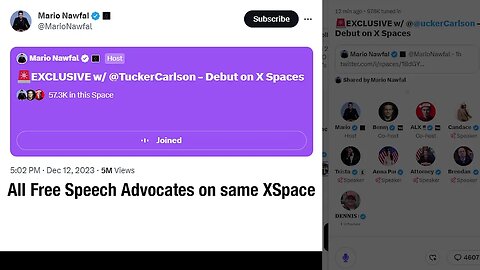 All Free Speech Advocates on Same XSpace