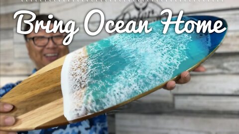 Ocean Resin Art Surfboard
