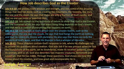 Dr Duane Miller, How Job and Isaiah Differ in Their Descriptions of God’s Greatness, Isaiah 40:13-18