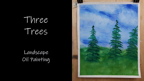 An Afternoon in Eastern Washington in this contemporary Landscape Oil Painting "Three Trees"