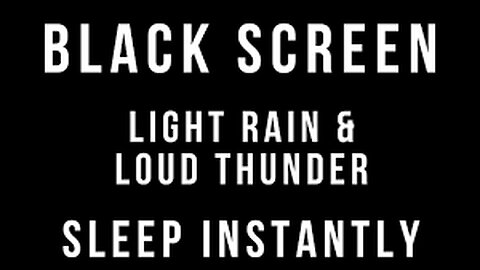 LIGHT RAIN and LOUD THUNDER Sounds for Sleeping - 2 HOUR BLACK SCREEN - Thunderstorm | Sleep | Study