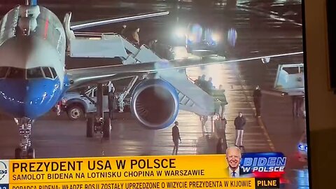 New: Video shows unknown person fall down from the stairs of Air Force C-32 as Biden lands in Poland