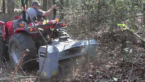 Clearing Land for a new Road to Cabin. Tractor Mulcher