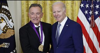 Joe Biden presents National Medal of Arts to Bruce Springsteen.