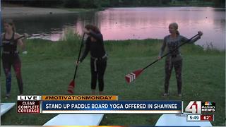 Stand up paddleboard yoga offered in Shawnee