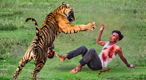 Tiger Attack Man in Forest | Royal Bengal Tiger Attack Fun Made Movie part 3