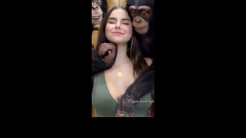 Monkey kissing a girl🤣 funny video|comedy