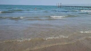 Der Mittelmeer-Strand bei Jesolo, Italien / The Adriatic sea in Yesolo near Venice, Italy