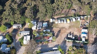 Shady Gully Caravan Park Mallacoota August 2021 from a drone