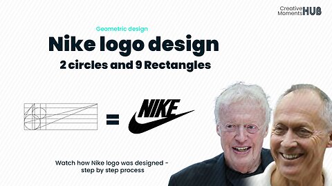How Nike Logo was designed two circles and 9 rectangles - Geometric Design