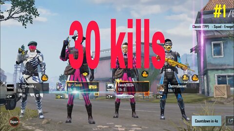 30 kills in classic (Pubg mobile) in squad 🥺 all teamate