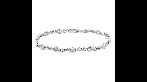 .925 Sterling Silver Diamond Link Tennis Bracelet (I-J Color, I3 Clarity) - Choice of Style and...