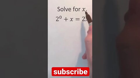 can you solve for x