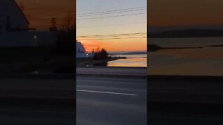 Sunset reflecting off water