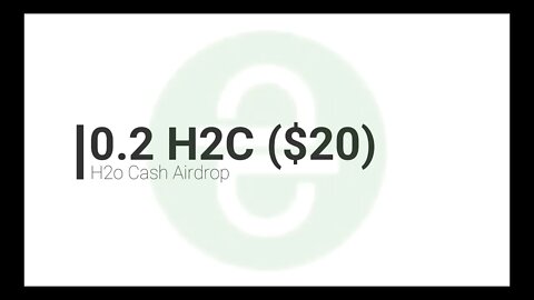 Finalizado - Airdrop - H2o Cash - $20