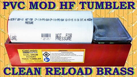 PVC project: Larger drum for HF dual drum rock tumbler..clean reload brass!