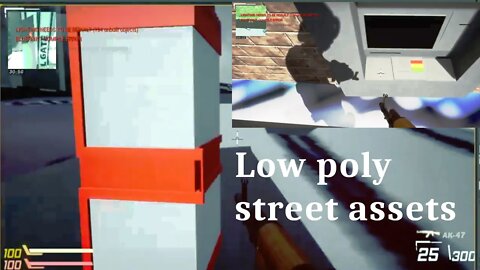 Testing some of my low-poly street assets in Unreal