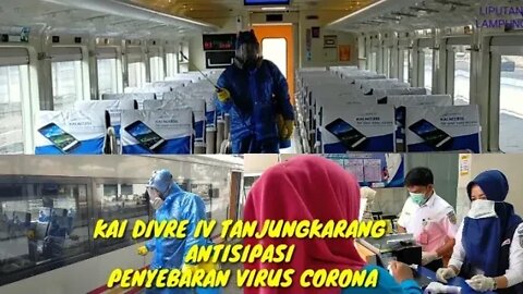 KAI DIVRE IV TANJUNG KARANG SIAPKAN HAND SANITIZER, SEMPROT KERETA DENGAN DESINFEKTAN CEGAH CORONA