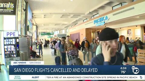 San Diego flights canceled and delayed