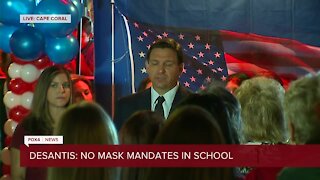 Gov. DeSantis held a press conference at Two Meatballs in the Kitchen restaurant in Cape Coral